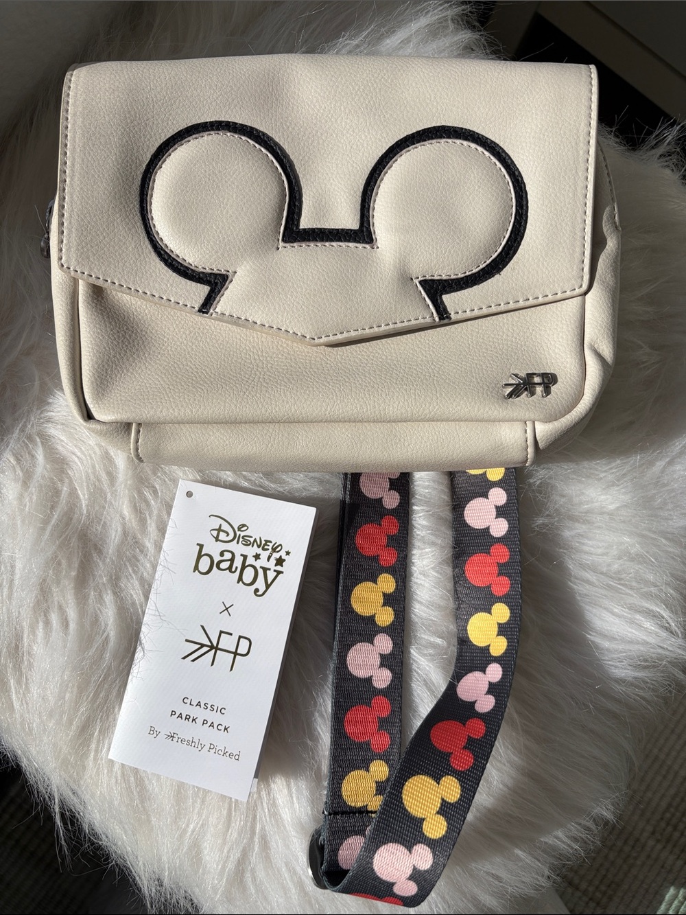 Freshly Picked - Disney Baby Cream Crossbody Park bag with Mickey Accent